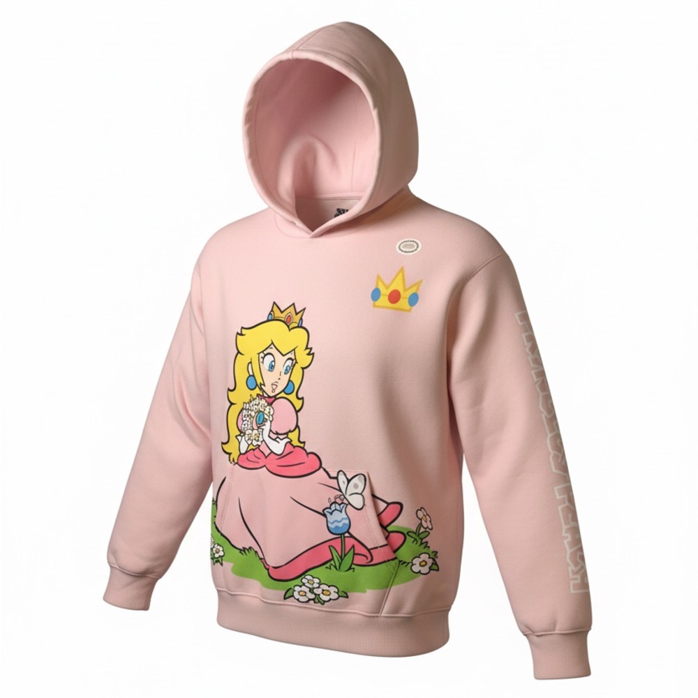 Nintendo Pink Hoodie with Jumbo Princess Graphic Size Small - Picture 2 of 6